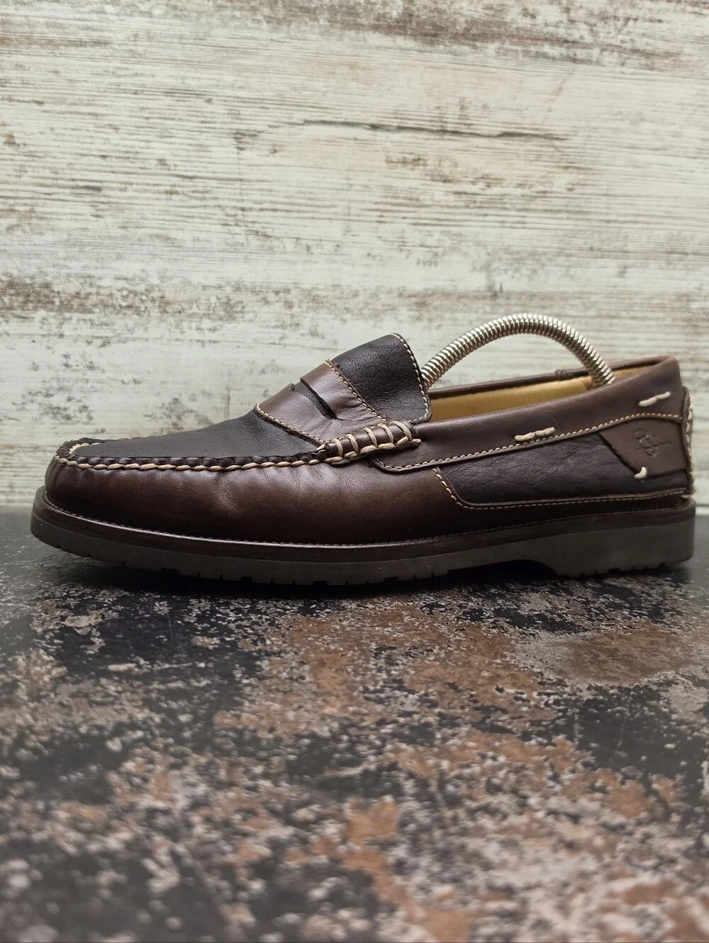 Mens Ernest Hemingway Penny Loafers Shoes Sz 8 Used Bison Leather